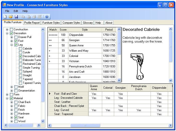 Click the example to see an expanded view of the Connected Furniture Styles 